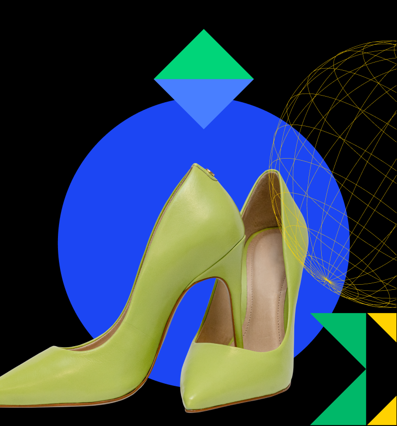 Shoes with blue background